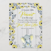 Invitation Petite arachide Jaune Rustique Baby shower Invitat (Devant / Derrière)