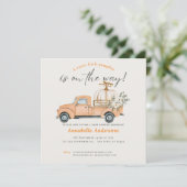 Invitation Petite Baby shower Citrouille aquarelle (Debout devant)