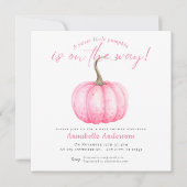 Invitation Petite Baby shower Citrouille aquarelle (Devant)