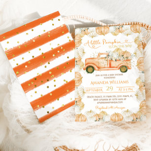 Invitation Petite Baby Shower Citrouille Terracotta
