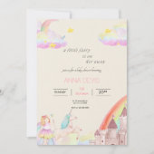 Invitation Petite baby shower d'aquarelle beige rose fée (Devant)