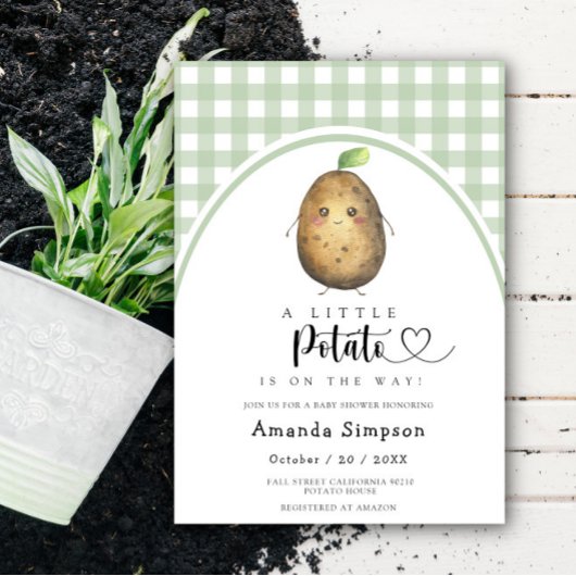 Invitation Petite Baby shower de pomme de terre