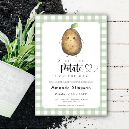 Invitation Petite Baby shower de pomme de terre