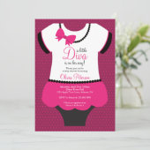 Invitation Petite Baby shower Diva Invitation, Rose, Noir (Debout devant)