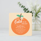 Invitation Petite Baby shower Orange (Debout devant)