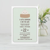 Invitation Petite Baisse Sur Le Chemin Baby shower Vert (Debout devant)