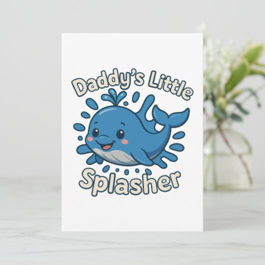 Invitation Petite baleine de papa (Debout devant)