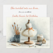 Invitation Petite Ballerine – Fête d'anniversaire de studio f (Devant / Derrière)