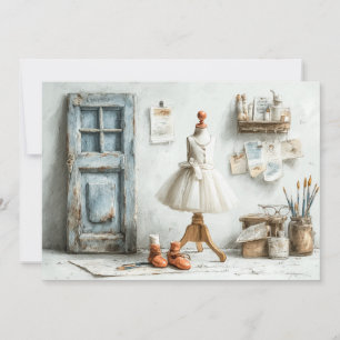 Invitation Petite Ballerine – Fête d'anniversaire de studio f