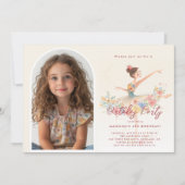 Invitation Petite ballerine sur mesure et Joyeux Anniversaire (Devant)