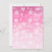 Invitation Petite bébé rose étoiles et lunes filles (Dos)