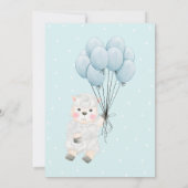 Invitation Petite brebis agneau points bleus Baby Shower (Dos)