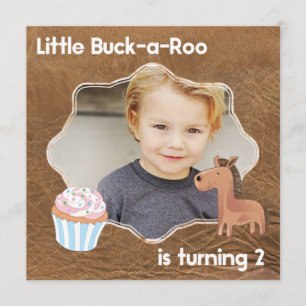 Invitation Petite Buckaroo Deuxième photo d'anniversaire