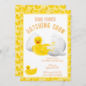 Invitation Petite canard éclosion Bientôt Baby shower Invitat (Devant / Derrière)