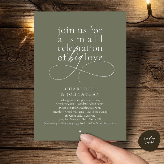 Invitation Petite Célébration d'un Grand Amour, Minimalisme É
