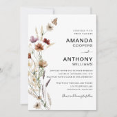 Invitation Petite cérémonie de Mariage Fleur sauvage Invitati (Devant)