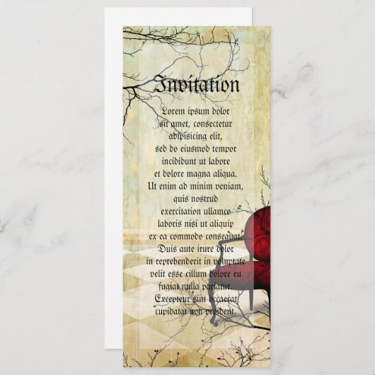 Invitation Petite chaise royale avec branches (Devant / Derrière)