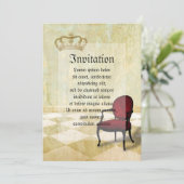 Invitation Petite chaise royale avec couronne (Debout devant)