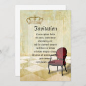 Invitation Petite chaise royale avec couronne (Devant / Derrière)
