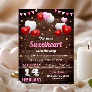 Invitation Petite Chérie Fête des Amoureux Baby Shower