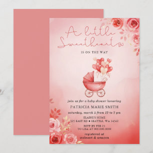 Invitation Petite Chérie Saint-Valentin Fille Baby Shower