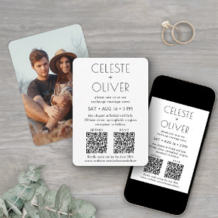 Invitation Petite Chic Deco All-In-One QR Codes Mariage photo
