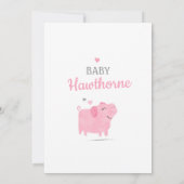 Invitation Petite chienne bébé fille douche (Dos)