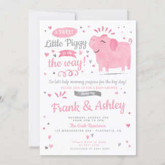 Invitation Petite chienne bébé fille douche