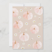 Invitation Petite Citrouille 1ère anniversaire marguerites Ne (Dos)