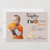 Invitation Petite Citrouille 2e fête Anniversaire de enfant d (Devant)