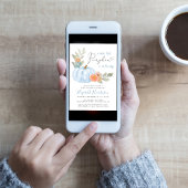 Invitation Petite Citrouille Aquarelle bébé garçon douche