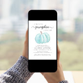 Invitation Petite Citrouille Aquarelle bébé garçon douche