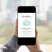 Invitation Petite Citrouille aquarelle Couples bébé garçon do