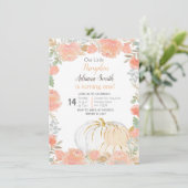 Invitation Petite Citrouille Automne Anniversaire Pastel d'au (Debout devant)
