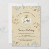 Invitation Petite Citrouille Automne Aquarelle Troisième Anni (Devant)