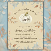 Invitation Petite Citrouille Automne Aquarelle Troisième Anni