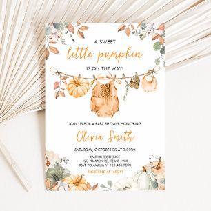 Invitation Petite citrouille automne bébé Shower