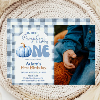 Invitation Petite Citrouille Automne Premier Anniversaire
