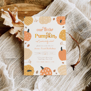 Invitation Petite citrouille automne premier anniversaire