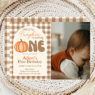 Invitation Petite Citrouille Automne Première 1ère Anniversai
