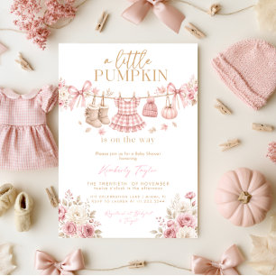 Invitation Petite Citrouille Automne Rose Vêtements Fille Béb