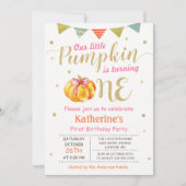 Invitation Petite Citrouille Baby Girl Fête d'anniversaire (Devant)