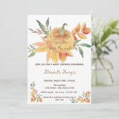 Invitation Petite citrouille, Baby shower d'automne (Debout devant)
