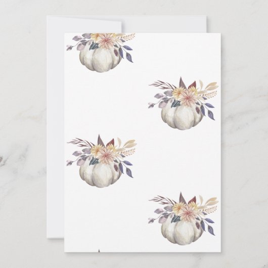 Invitation Petite citrouille, Baby shower de fleurs (Dos)