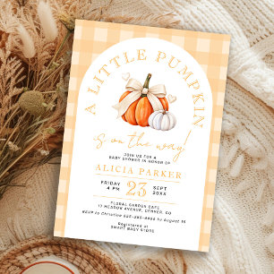 Invitation Petite citrouille baby shower d'octobre