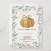 Invitation Petite Citrouille Baby shower Invitation, Fille (Devant)