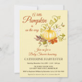 Invitation Petite Citrouille Baby Shower Rustique d'Automne (Devant)