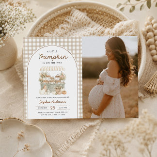 Invitation Petite citrouille bébé automne Photo