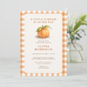 Invitation Petite Citrouille Bébé Fête d'Automne (Debout devant)