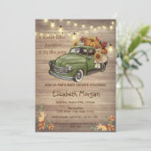 Invitation Petite citrouille, Camion de bois Baby shower de t (Debout devant)